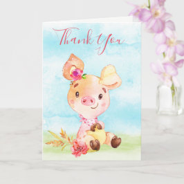 水の色ガールピギーファームサンキュー カード