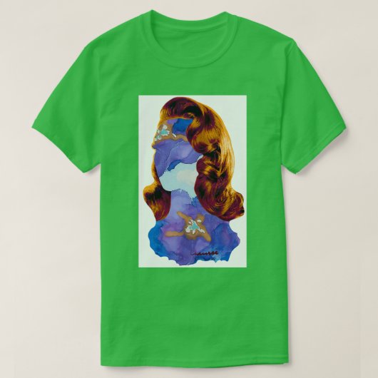 水の色ガールブルーロマンスコンターバイショッセゲ Tシャツ (デザイン正面)