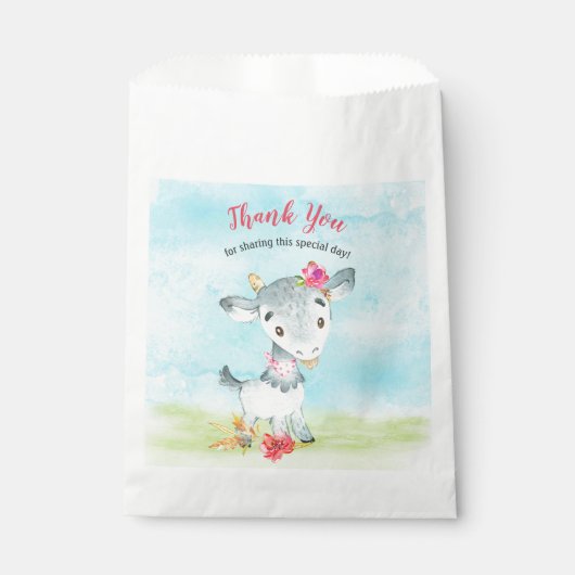 水の色ガールヤギ農場ありがとう フェイバーバッグ (正面)