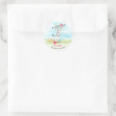 水の色ガールヤギ農場ありがとう ラウンドシール (バッグ)