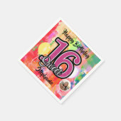 "水の色ガール"甘い16パーティー スタンダードカクテルナプキン (角)