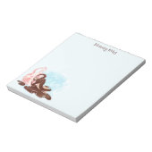 水の色キティ猫とコーヒー ノートパッド (回転)