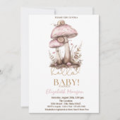 水の色キノコのカタツムドットベビーシャワー 招待状 (正面)