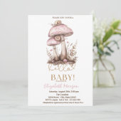 水の色キノコのカタツムドットベビーシャワー 招待状 (スタンド正面)