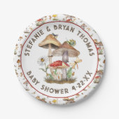 水の色キノコの赤ちゃんシャワープレート | お洒落 ペーパープレート (正面)