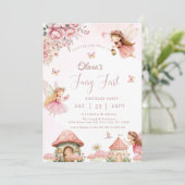 水の色キノコ妖精1stバースデーフォレスト 招待状 (スタンド正面)