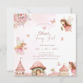 水の色キノコ妖精1stバースデーフォレスト 招待状 (正面)