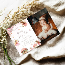 水の色キノコ妖精1stバースデーフォレスト 招待状