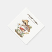 水の色キノコ赤ちゃんシャワーナプキン | ウッドランド スタンダードカクテルナプキン (角)