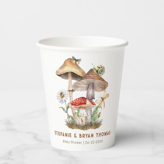 水の色キノコ赤ちゃんシャワー紙カップ | ウィーム 紙コップ (裏面)