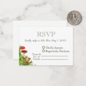 水の色キノコ&モスモダンRSVP ノートカード (正面/裏面インサイチュ)