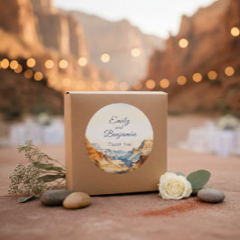 水の色キャニオン砂漠結婚の感謝 ラウンドシール