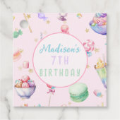 水の色キャンディワンダーランドパステルバースデーパーティー フェイバータグ (正面)