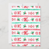 水の色キャンディーケーンと弓のクリスマス シーズンカード (裏面)