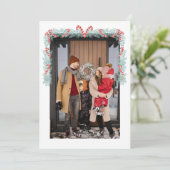 水の色キャンディーケーンガーランドクリスマス シーズンカード (スタンド正面)