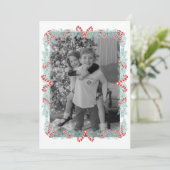 水の色キャンディーケーンガーランドフレームクリスマス シーズンカード (スタンド正面)