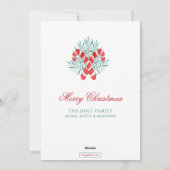 水の色キャンディーケーンガーランドフレームクリスマス シーズンカード (裏面)