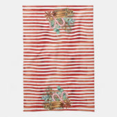 水の色キャンディーケーンクリスマスパイン キッチンタオル (縦)