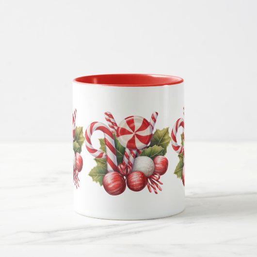 水の色キャンディーケーンクリスマス マグカップ (中央)