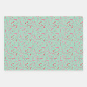 水の色キャンディーケーンクリスマス ラッピングペーパーシート (正面2)