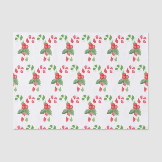 水の色キャンディーケーンクリスマス 薄葉紙 (正面)