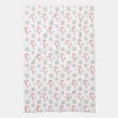 水の色キャンディーケーンスノーフレーククリスマス キッチンタオル (縦)