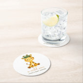 水の色キラフェサファリベイビーシャワー ラウンドペーパーコースター (インサイチュ)