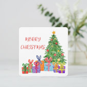水の色ギフトツリーメリークリスマスカード シーズンカード (スタンド正面)