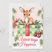 水の色ギフトディアホリデークリスマスカード サンキューカード (正面)