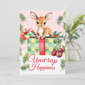 水の色ギフトディアホリデークリスマスカード サンキューカード (スタンド正面)