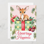 水の色ギフトディアホリデークリスマスカード サンキューカード (正面/裏面)