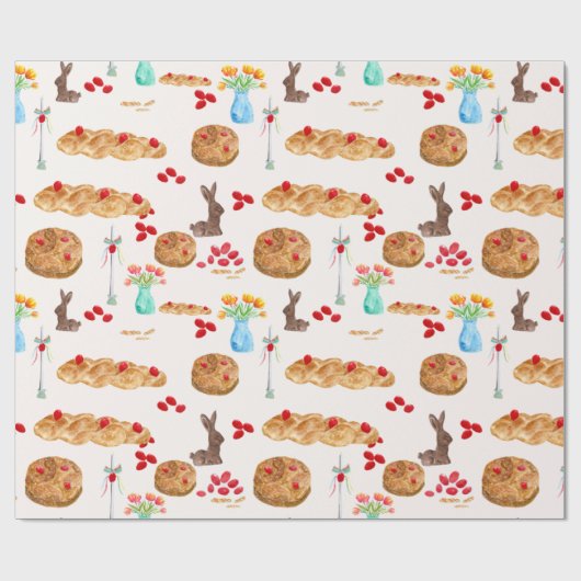 水の色ギリシャのイースターギフトラップ ラッピングペーパー (フラット)