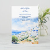 水の色ギリシャ結婚ズ 招待状 (スタンド正面)