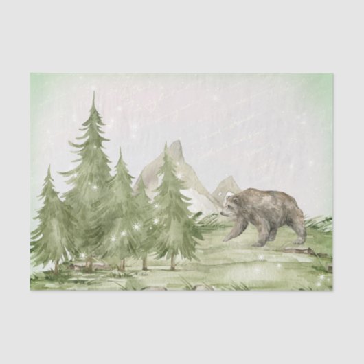 水の色クマ冬の風景の分離 薄葉紙 (正面)