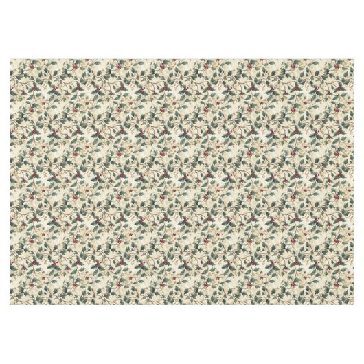 水の色クラシックのクリスマスホリーベリーのミュート テーブルクロス (正面(横))