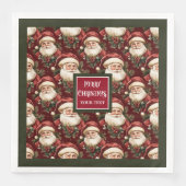 水の色クラシックサンタクロースのクリスマスナプキン (正面)