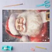 水の色クラシックサンタクロースの笑顔の雪の結晶 薄葉紙 (クラフト)