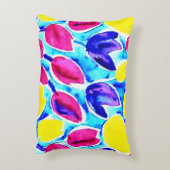 水の色クラフトチューリップのカラフルパターン黄色 アクセントクッション (裏面(縦))