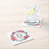 水の色クリスチャンのアートワーク スクエアペーパーコースター (インサイチュ)