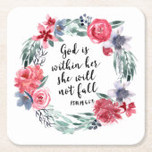 水の色クリスチャンのアートワーク スクエアペーパーコースター (正面)