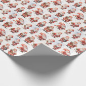 水の色クリスマスおもしろいユーモアのサンタクロース ラッピングペーパー (角)