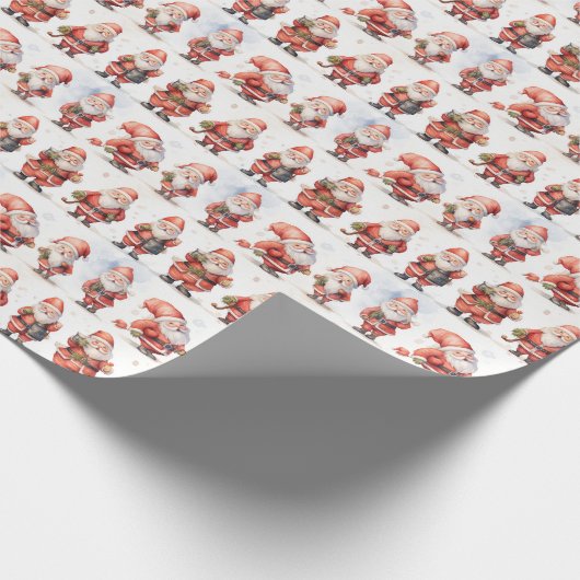 水の色クリスマスおもしろいユーモアのサンタクロース ラッピングペーパー (角)