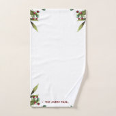 水の色クリスマスさくらんぼホリデーフォト バスタオルセット (ハンドタオル)