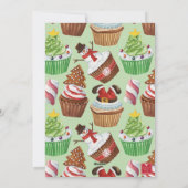 水の色クリスマスのカップケーキ写真 シーズンカード (裏面)