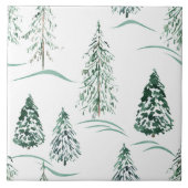 水の色クリスマスの木。冬の森。 タイル (正面)