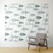 水の色クリスマスの木。冬の森。 タペストリー (インサイチュ(横))