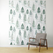 水の色クリスマスの木。冬の森。 タペストリー (インサイチュ)