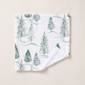 水の色クリスマスの木。冬の森。 バスタオルセット (ウォッシュタオル)