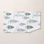 水の色クリスマスの木。冬の森。 バスタオルセット (ハンドタオル)