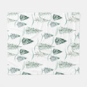 水の色クリスマスの木。冬の森。 フリースブランケット (正面(横))